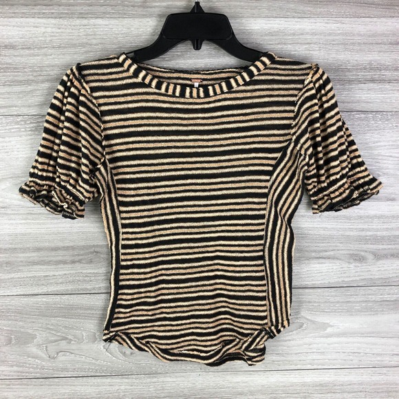 Free People Womens Take One for The Team Striped Short T-Shirt Size Smal… - Picture 2 of 8